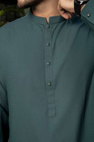 Men Green Stitched Shalwar Kameez