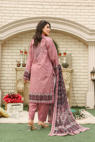 3 Piece Printed Lawn Suit 2024 - Sea Pink KS-SS24-02