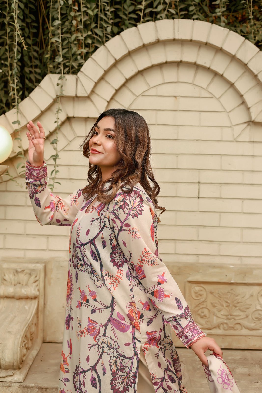 3 Piece Printed Lawn Suit 2024- Ivory KS-SS24-10 – Keysha